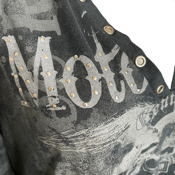 HARLEY Davidson Long Sleeve Grey and Black Top - Picture 5 of 13